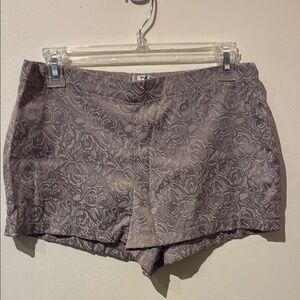 Intimately Free People High-Waisted Light Gray Floral Shorts